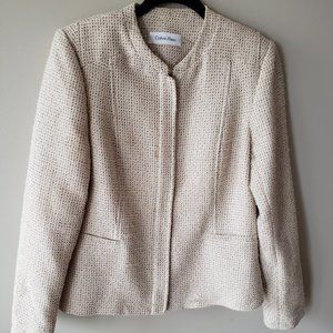 Calvin Klein cream and metallic blazer sz 10